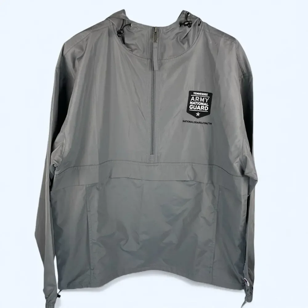 Champion Stadium Packable Rain Jacket Windbreaker TN Army National Guard Medium